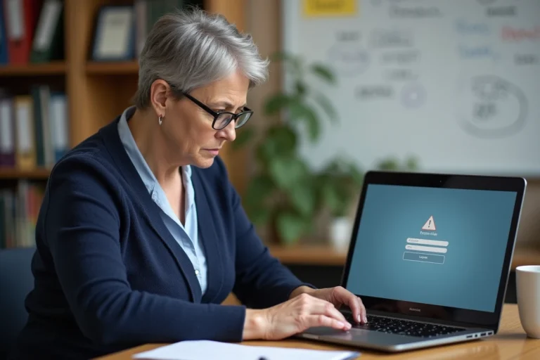 Enseignante frustrée face à une erreur de connexion sur le webmail académique de Lyon